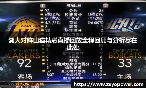 湖人对阵山猫精彩直播回放全程回顾与分析尽在此处